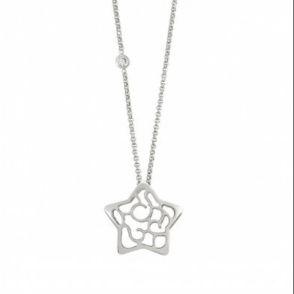 Nomination Romantica Star Swarovski Crystal Stg Rhodium Plated Necklace 16-18”